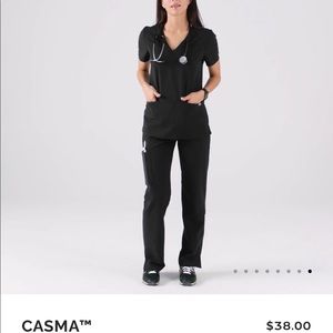 WearFigs XS Black Casma scrub top